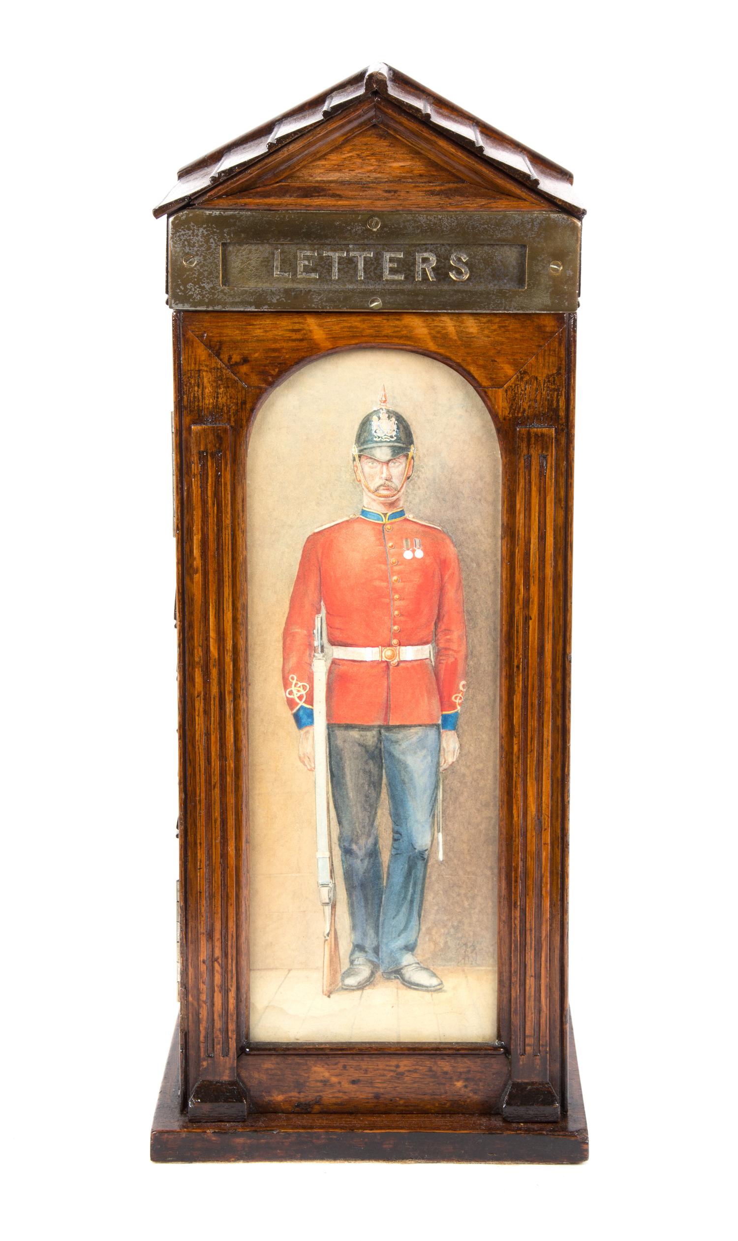 A Victorian Oak Letter Box Height 17 1/4 inches. — 19TH CENTURY