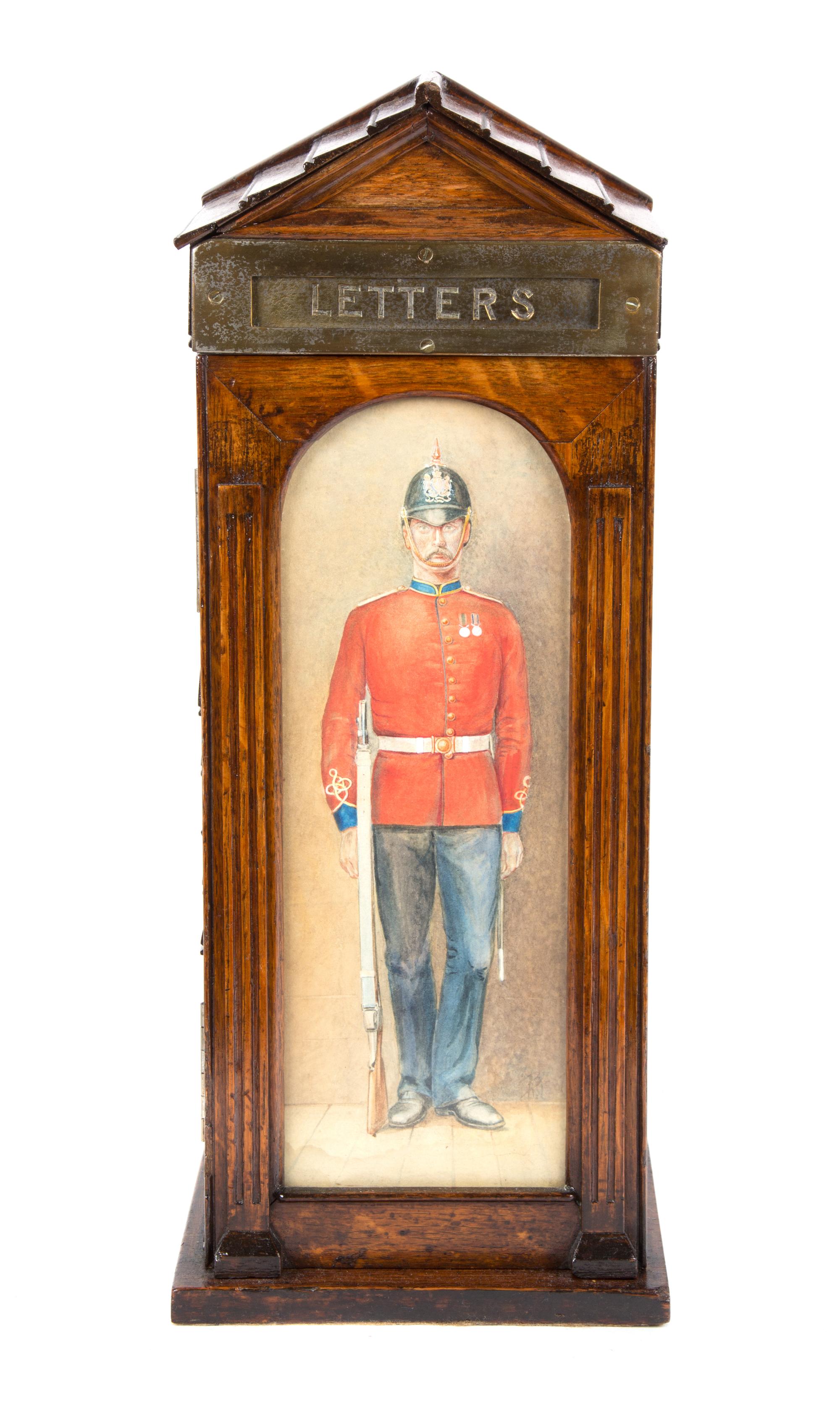 A Victorian Oak Letter Box Height 17 1/4 inches. — 19TH CENTURY