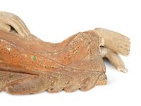 A South-East Asian Carved and Painted Wood Sculpture of a Reclining Buddha — 19th/20th Century