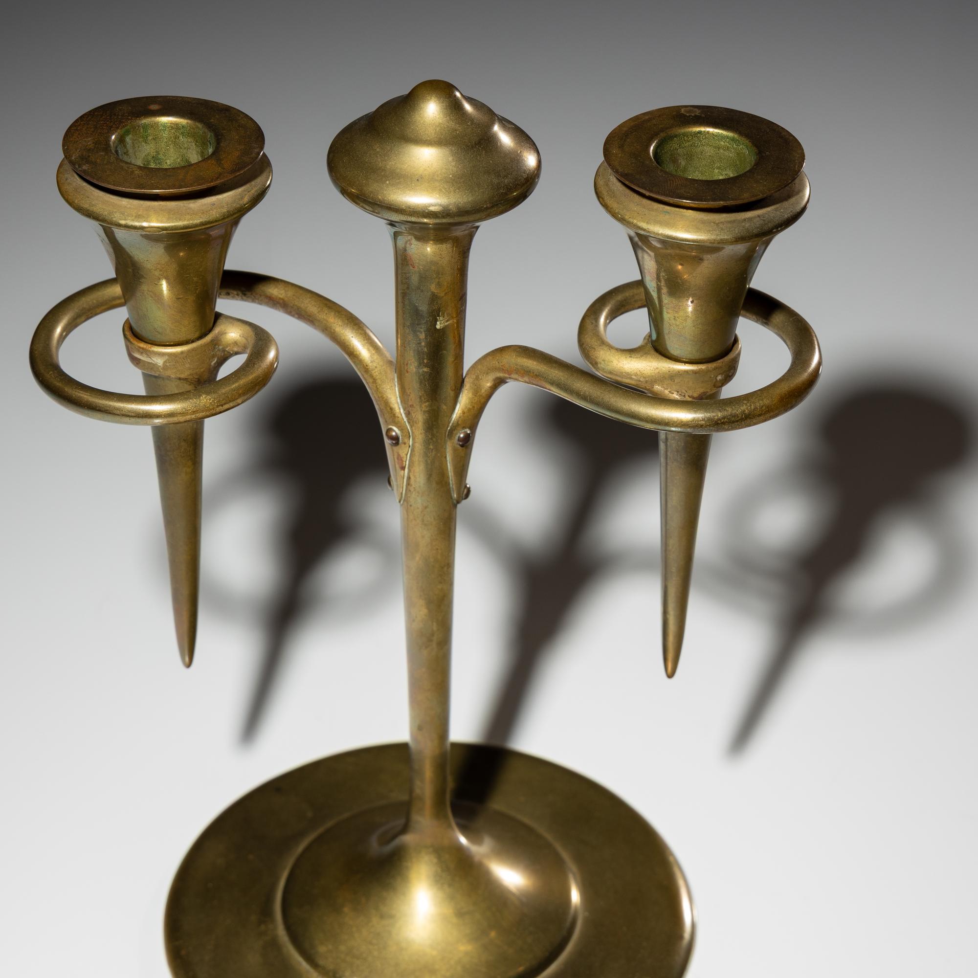 Omicron two-branch candlestick USA, c. 1905