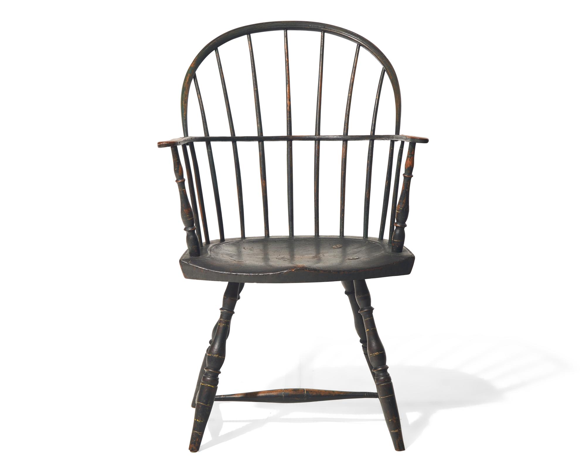 A Green Painted Sack-Back Windsor Armchair, New England, Circa 1800