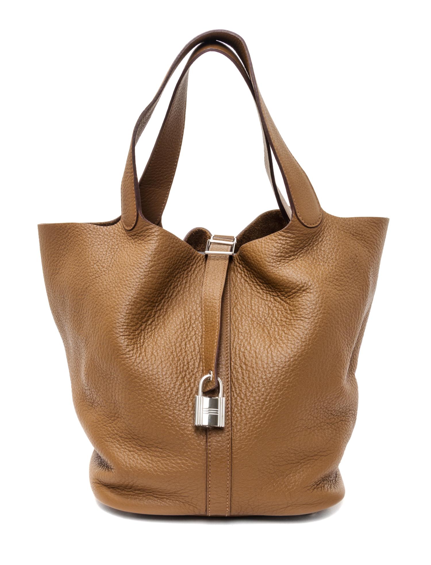An Hermes Alezan Taurillon Clemence Picotin Lock GM Handbag, 10.5" x 10.5" x 8.5".