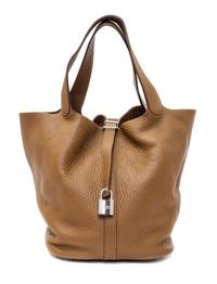 An Hermes Alezan Taurillon Clemence Picotin Lock GM Handbag, 10.5" x 10.5" x 8.5".