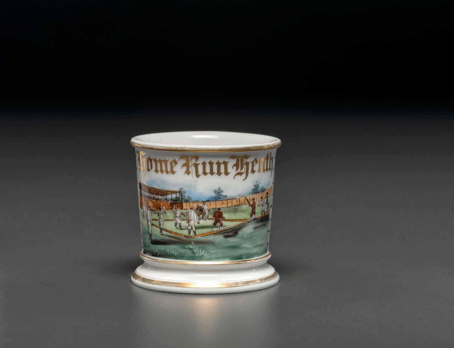 A Baseball Player's Porcelain Occupational Shaving Mug, Possibly Identified to Mickey Heath