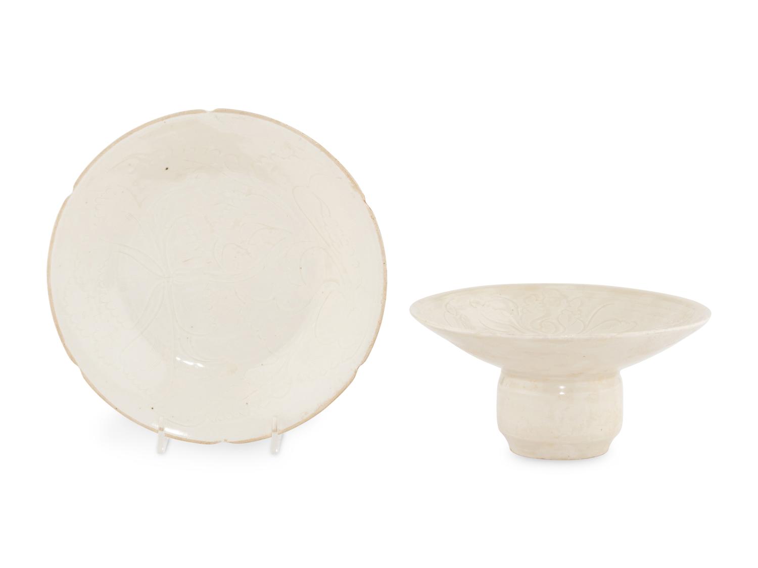 Two Chinese White Glazed Ding Porcelain Wares