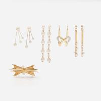 A Collection of Gold and Pearl Jewelry