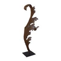 A Wrought Iron Leaf Fragment from the Estate of Jose Thenee 6" W x 4" D x 20" H — Argentina, 20th Century
