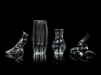Collection of Four Works Comprised, an Antelope, a Cardinal and Two Vases