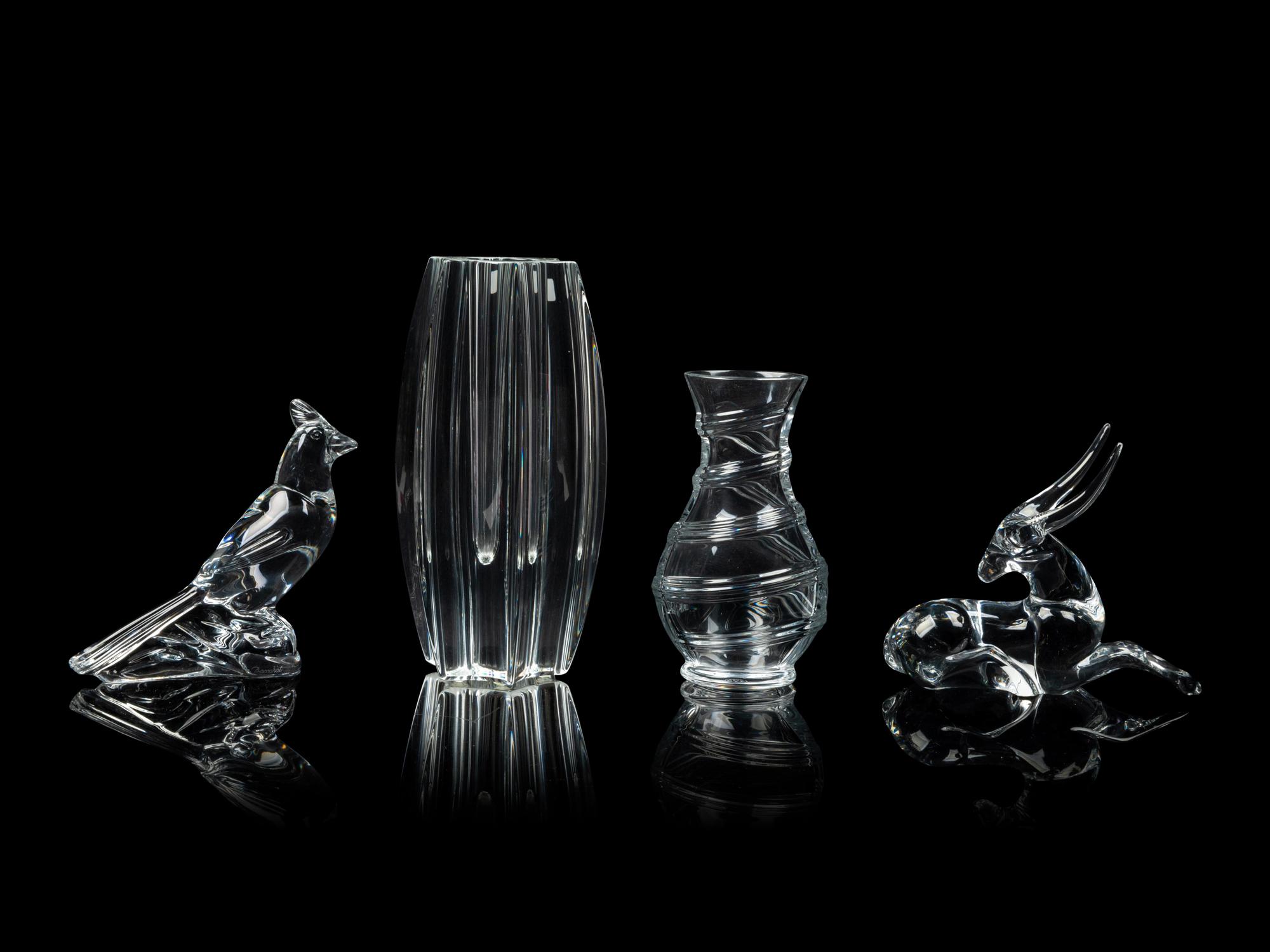 Collection of Four Works Comprised, an Antelope, a Cardinal and Two Vases