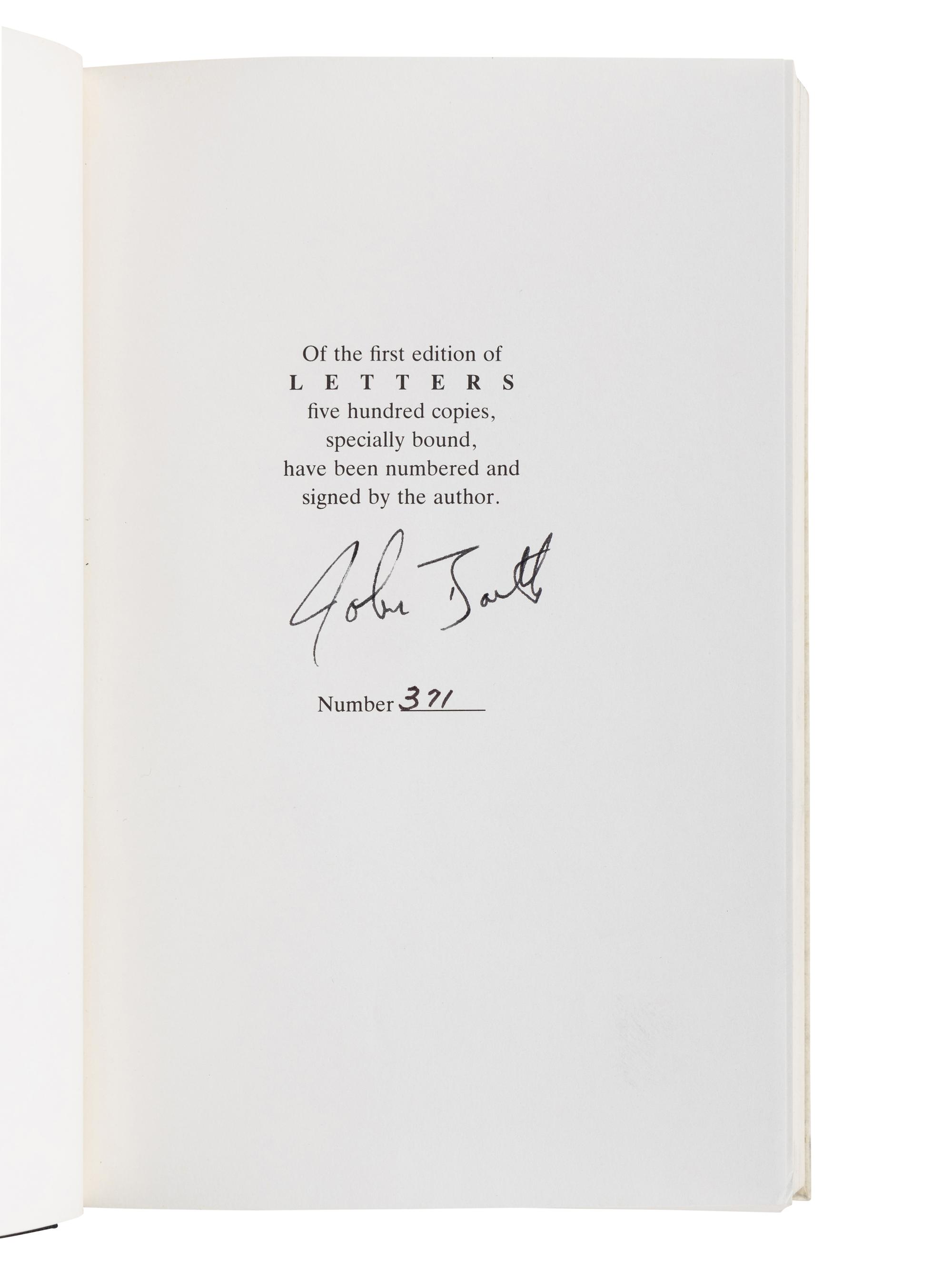 BARTH, John (b. 1930). A group of 3 works by Barth, ALL FIRST EDITIONS, ALL SIGNED OR INSCRIBED, comprising: