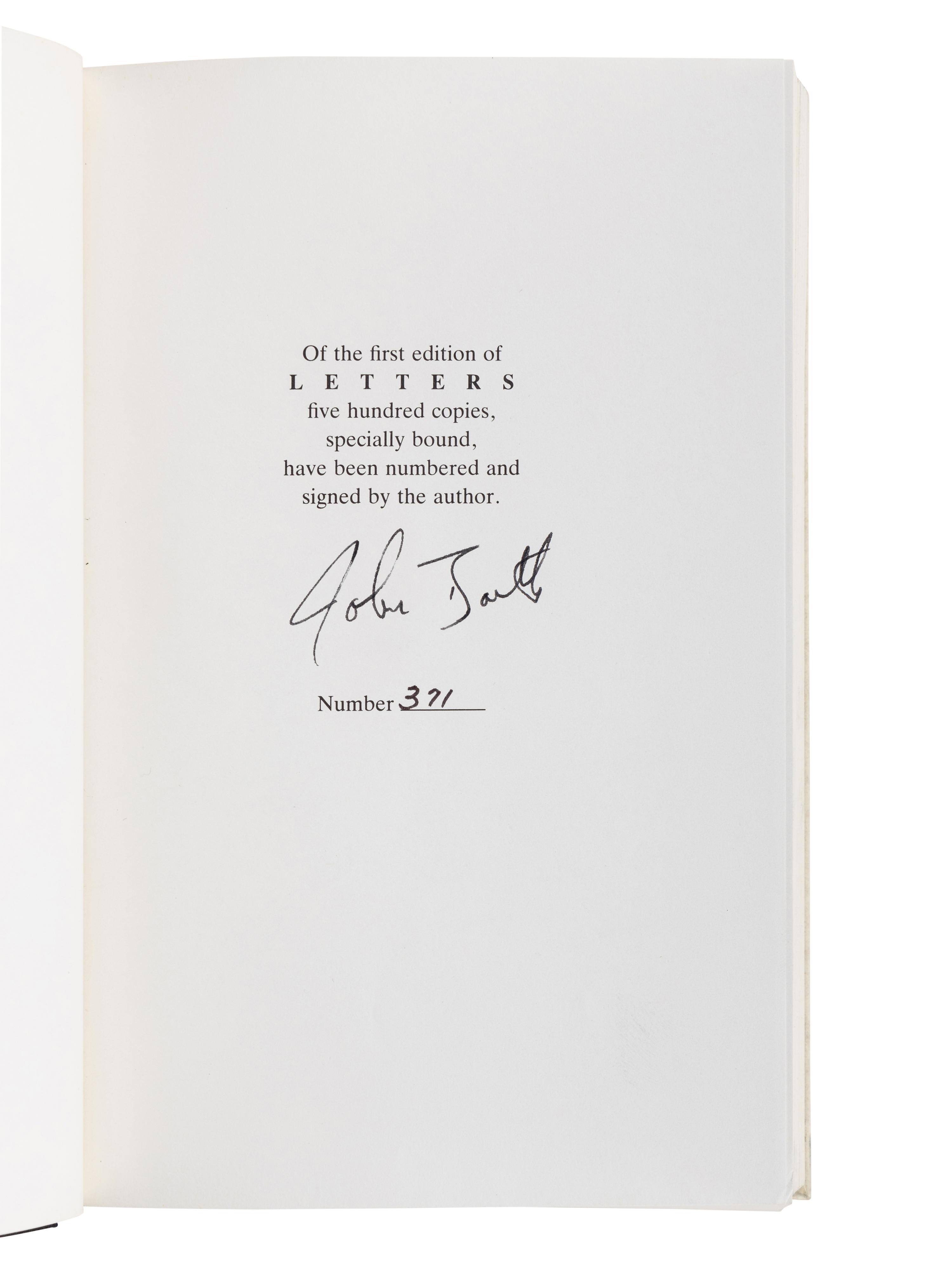 BARTH, John (b. 1930). A group of 3 works by Barth, ALL FIRST EDITIONS, ALL SIGNED OR INSCRIBED, comprising: