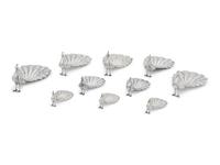 A Collection of Ten American Silver Peacock Table Ornaments