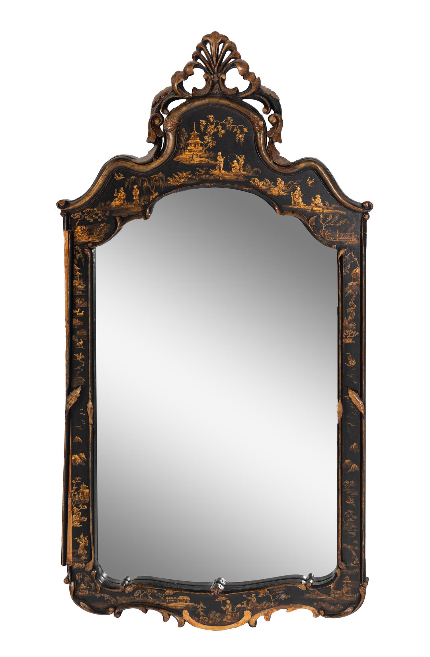 A Pair of Georgian Style Japanned Mirrors