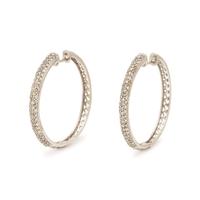 Diamond and White Gold Hoop Earrings