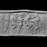 An Akkadian Hematite Cylinder Seal