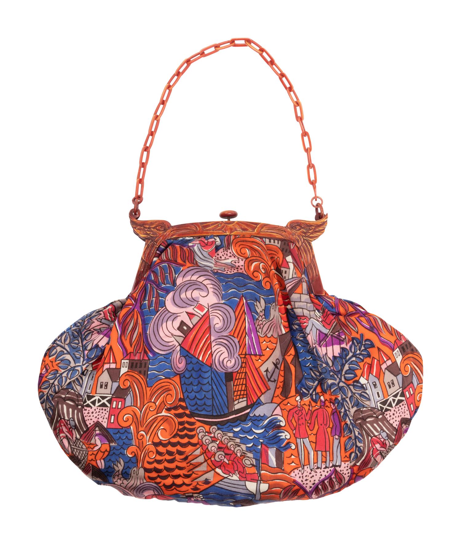 Raoul Dufy "Deauville" Silk Fabric Bag, 1925