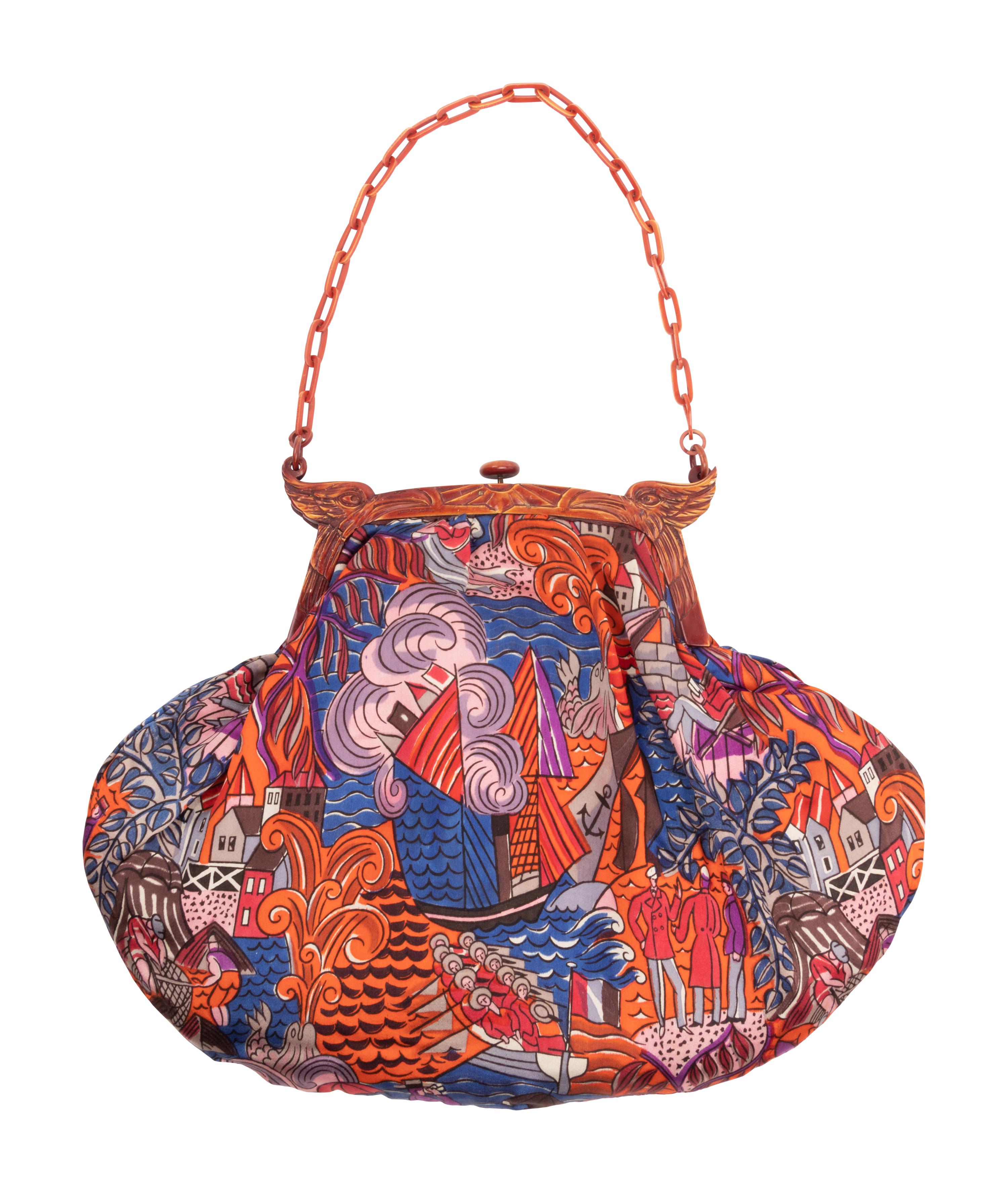 Raoul Dufy "Deauville" Silk Fabric Bag, 1925