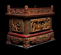 A Chinese Gilt and Red Lacquered Stand