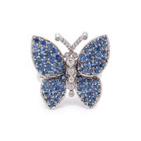 SAPPHIRE AND DIAMOND BUTTERFLY RING