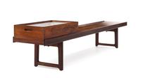 Torbjorn Afdal (Norwegian, 1917-1999), BRUKSBO, 1960s, Krobo bench, with tray