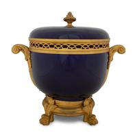 A French Gilt Bronze Mounted Porcelain Bowl and Cover