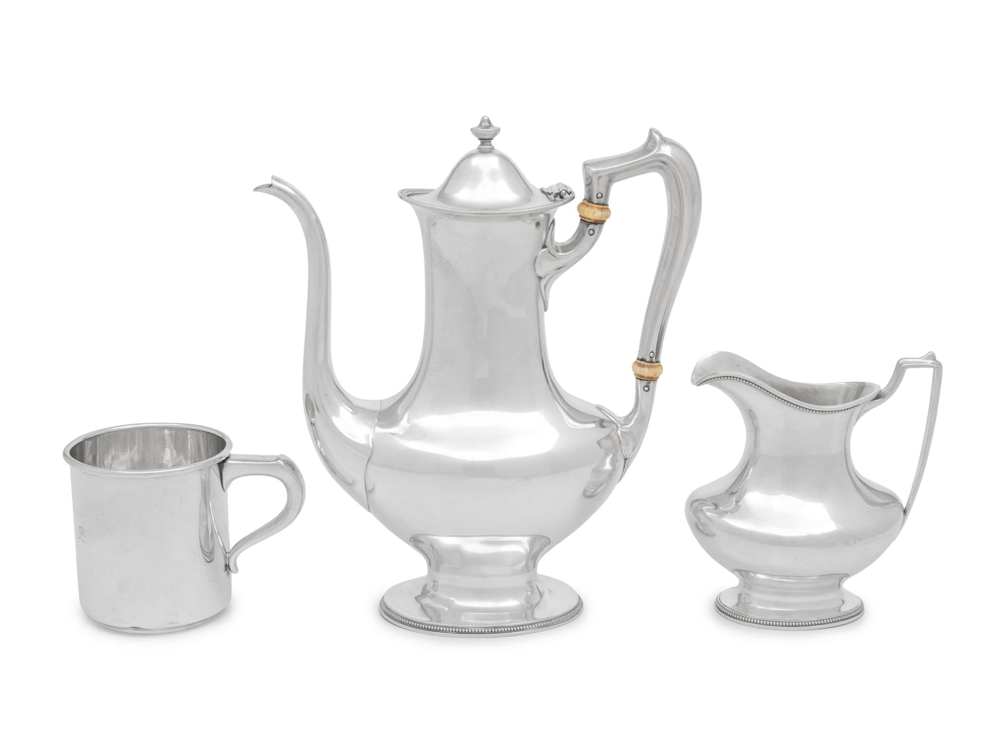 A Gorham Silver Three-Piece Coffee Service