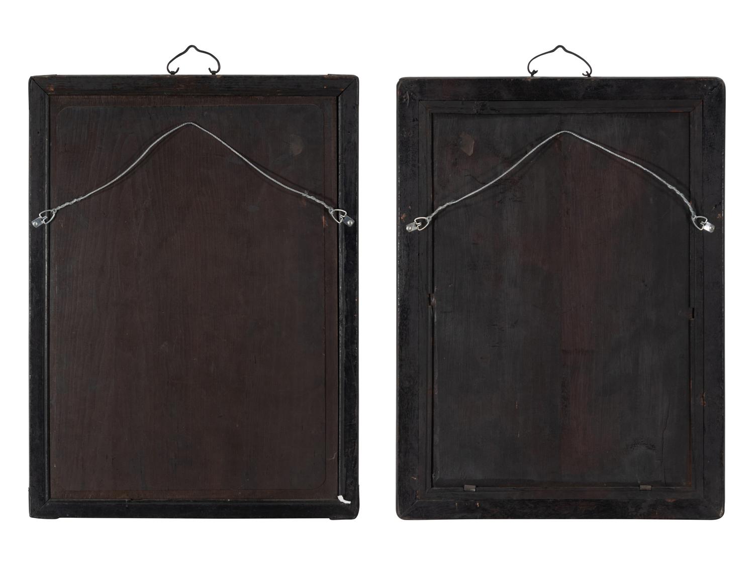 A Pair of Chinese Reverse Painted Mirrors