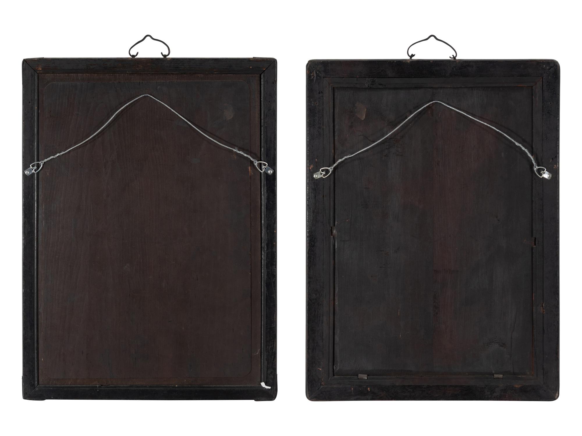 A Pair of Chinese Reverse Painted Mirrors