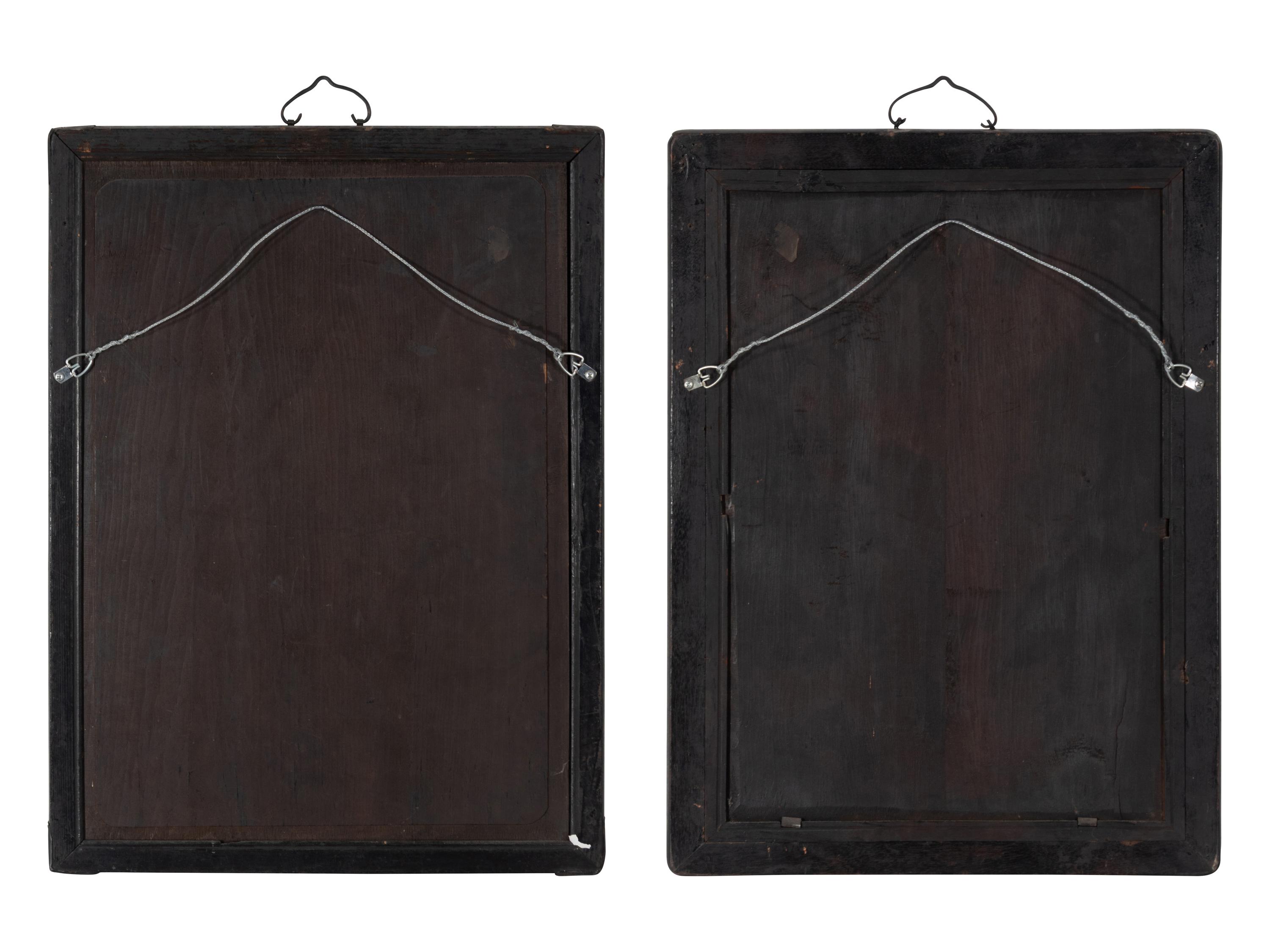 A Pair of Chinese Reverse Painted Mirrors