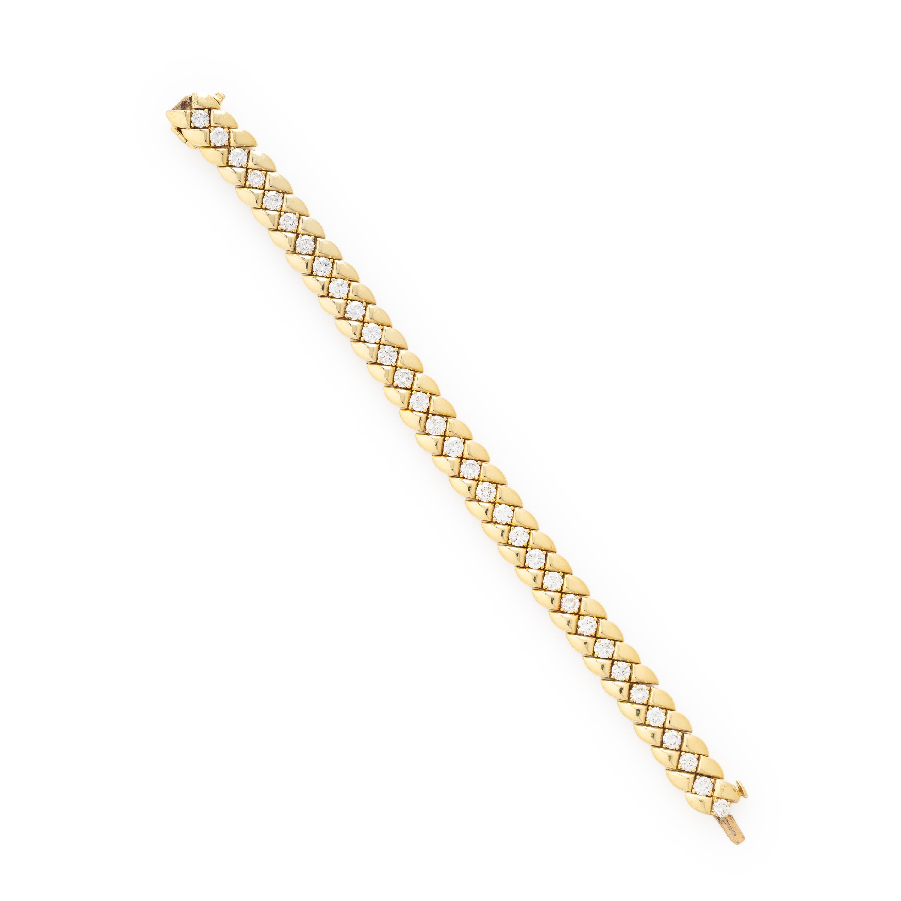 Diamond and Yellow Gold Bracelet