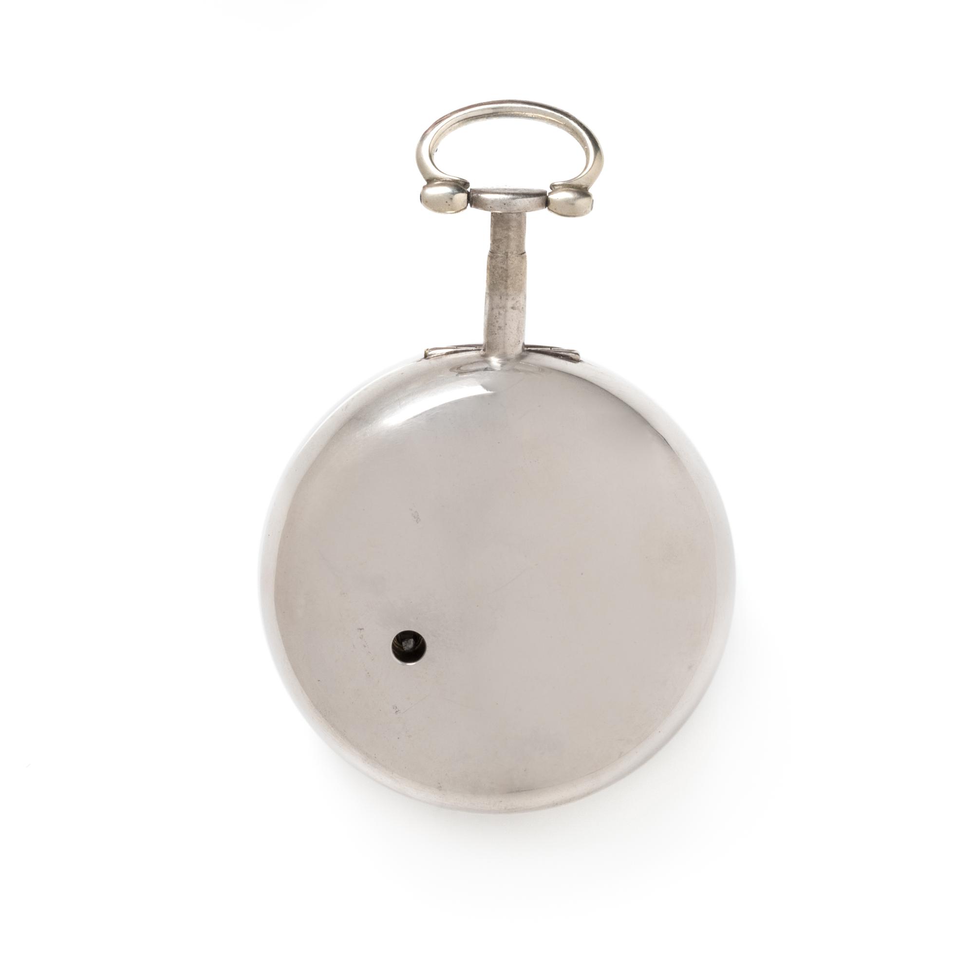 STERLING SILVER CALENDAR OPEN FACE POCKET WATCH