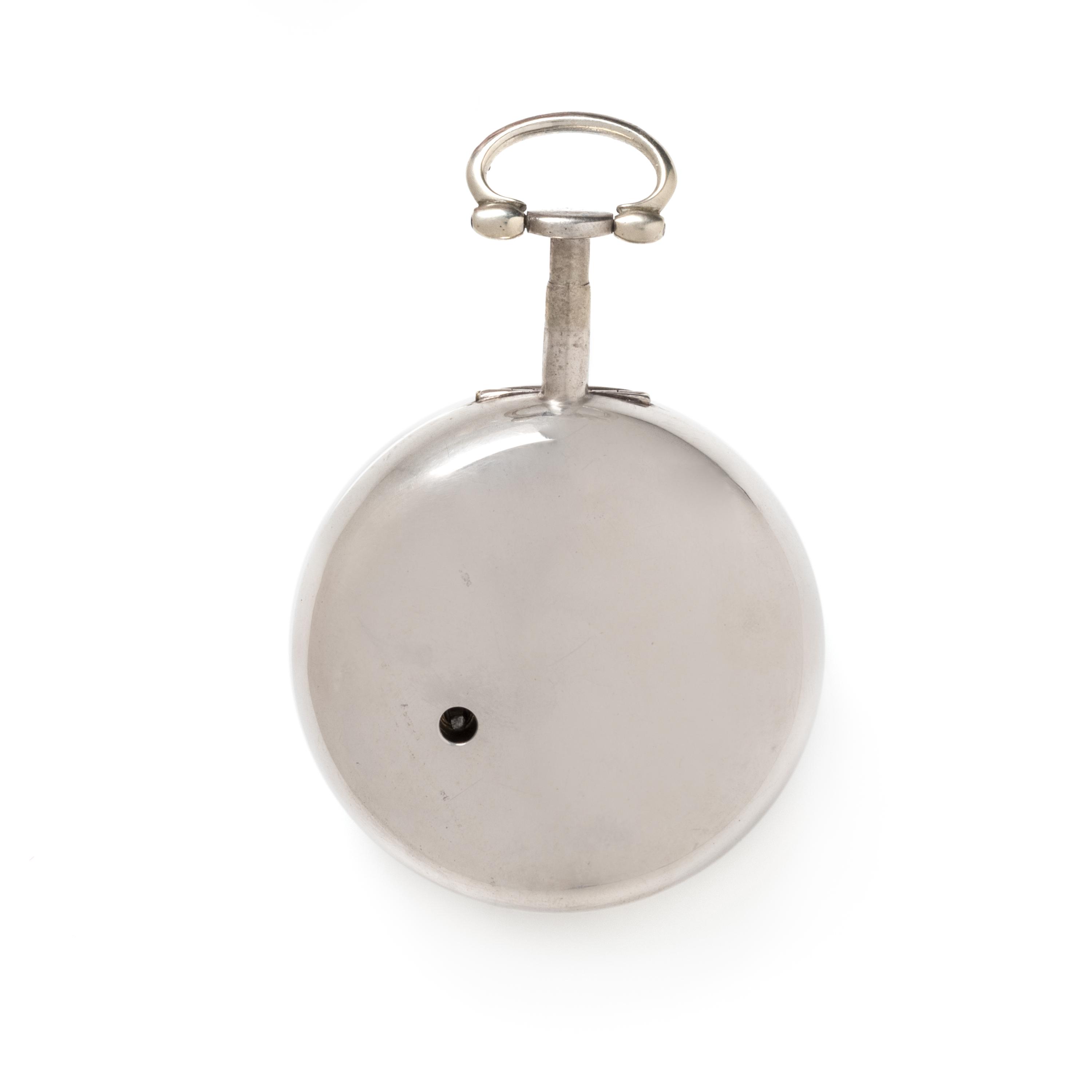 STERLING SILVER CALENDAR OPEN FACE POCKET WATCH
