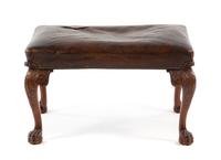 A George II Style Mahogany Bench Height 19 x width 31 1/4 x depth 20 1/2 inches. — 19TH CENTURY