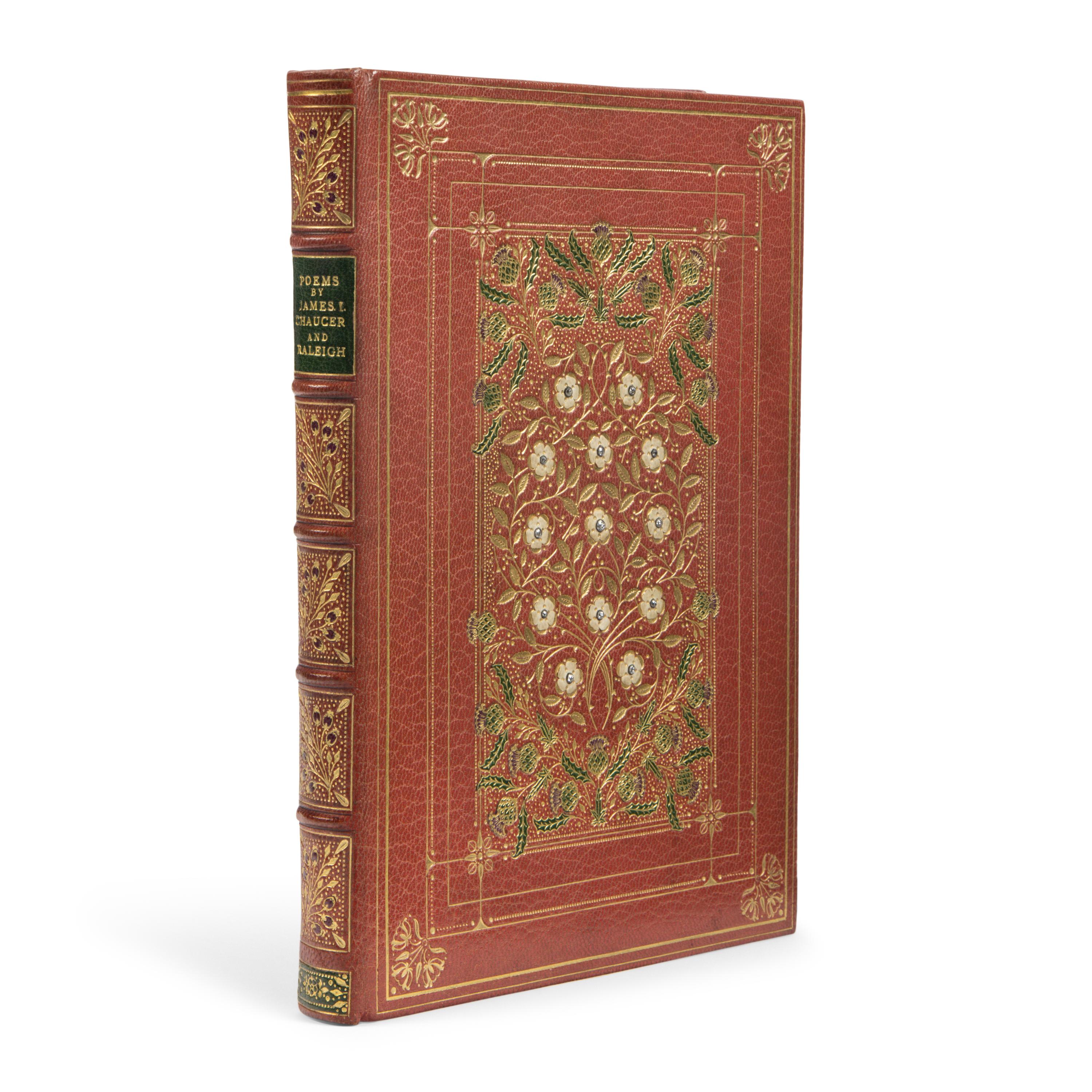 ALBERTO SANGORSKI While a Prisoner and Other Early English Poems , by James I, Geoffrey Chaucer, and Sir Walter Raleigh, in English, illuminated manuscript on paper [England, London, c. 1930]