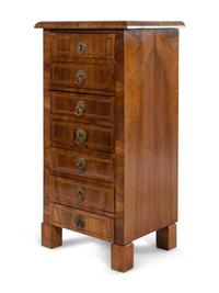 A Biedermeier Burl Walnut Chest of Drawers