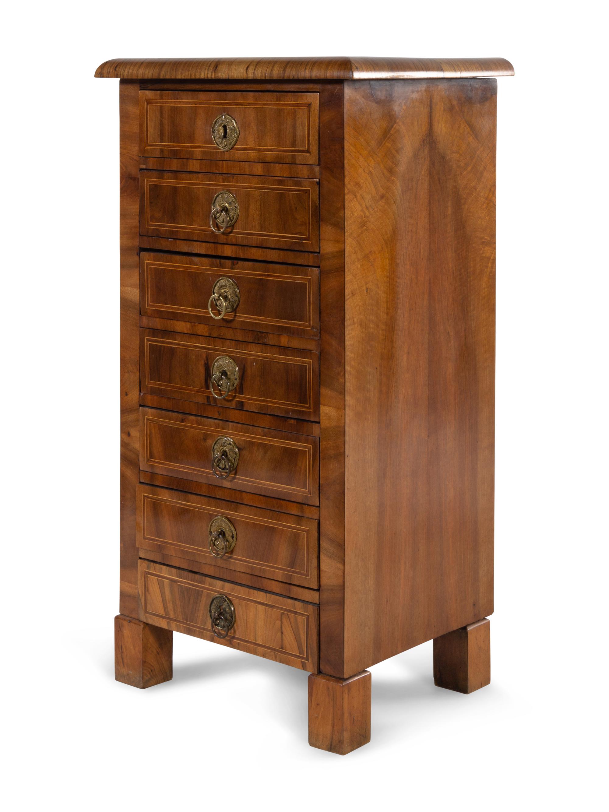 A Biedermeier Burl Walnut Chest of Drawers