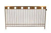 A Brass Gate and Railing Set Height 42 1/4 x length 140 3/4 inches.