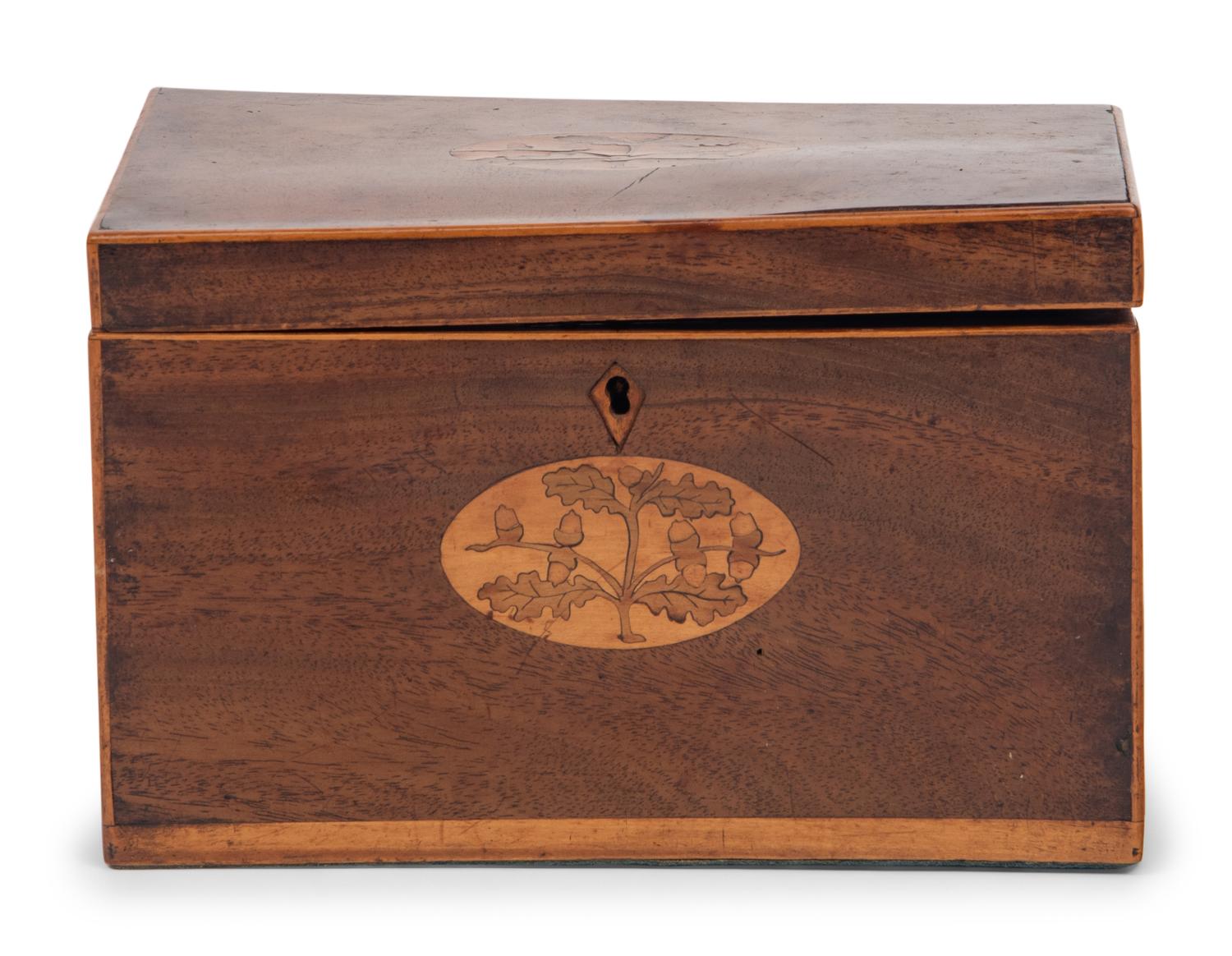 A George III Marquetry Tea Caddy