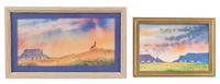 Terry Yazzie, (American, 20th Century), Mountain Landscapes (two works)