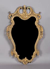 A Rococo Style Gilt Bronze Mirror, Height 35 inches.