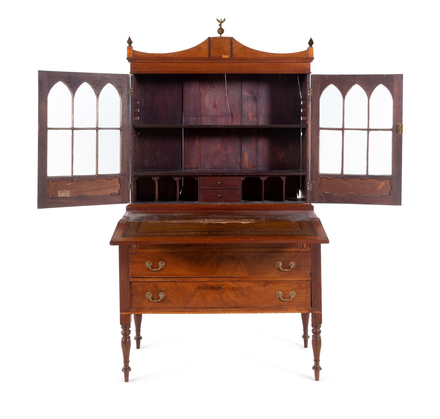 A Federal Mahogany Secretary Bookcase