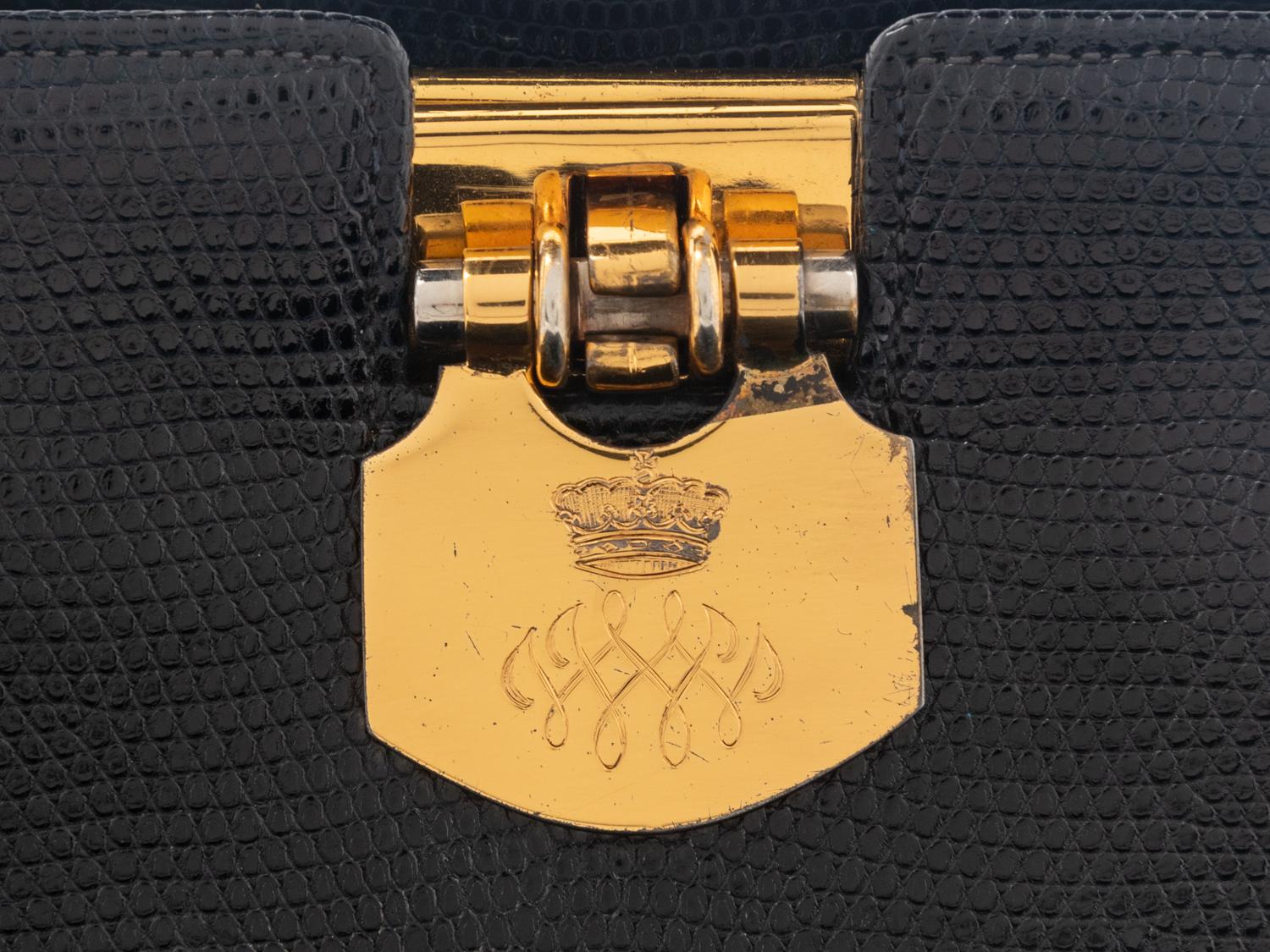 WALLIS SIMPSON, THE DUCHESS OF WINDSOR, NAVY LIZARD HANDBAG