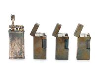 Four Dunhill Silver-Plate Lighters