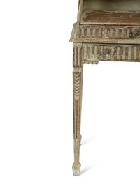 ALouis XVI Style Carved and White-Painted Bedside Table — 19TH CENTURY