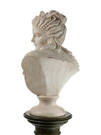 An Italian Carved Marble Bust of a Woman