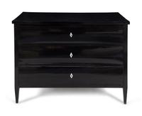 A Biedermeier Ebonized Pine Chest of Drawers