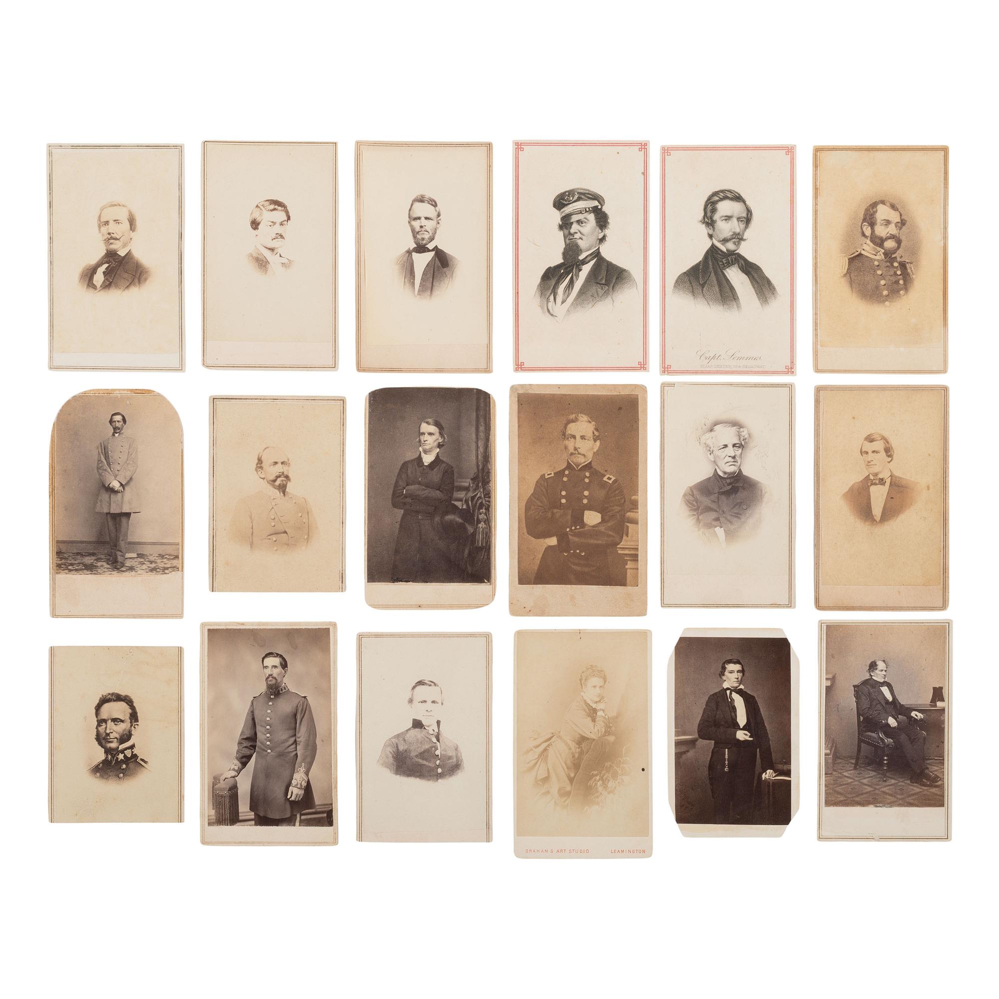 [Civil War] Group of 16 Carte de Visites of Confederates, incl. Generals and Politicians.