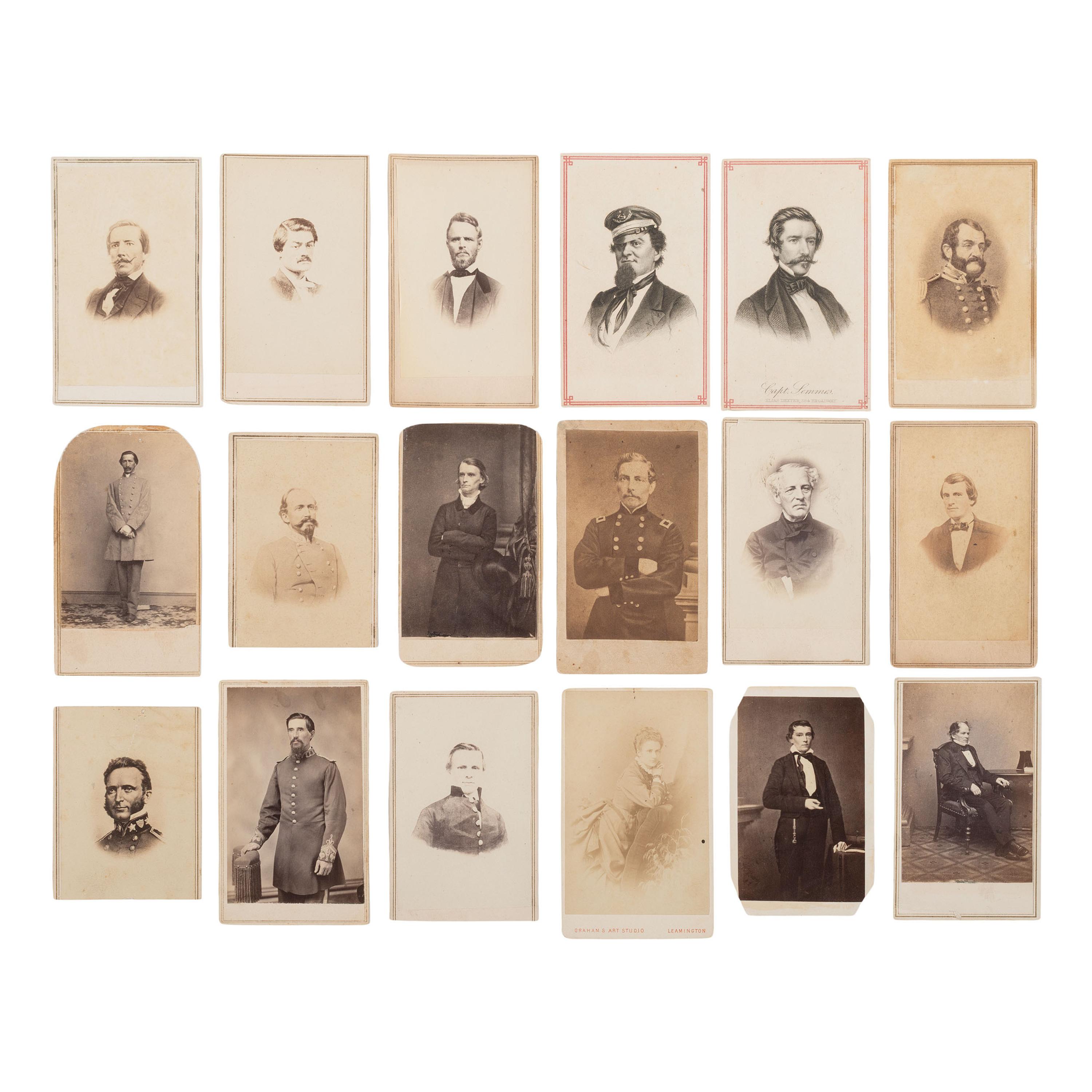[Civil War] Group of 16 Carte de Visites of Confederates, incl. Generals and Politicians.