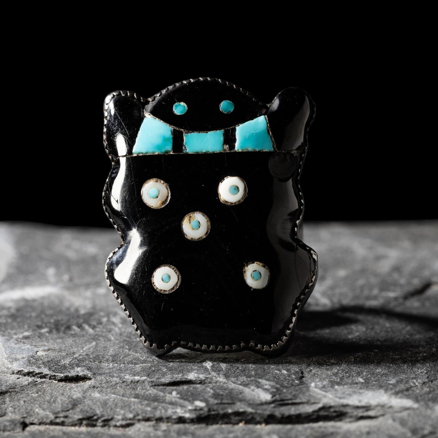 Zuni Multi-stone Inlay Frog Ring