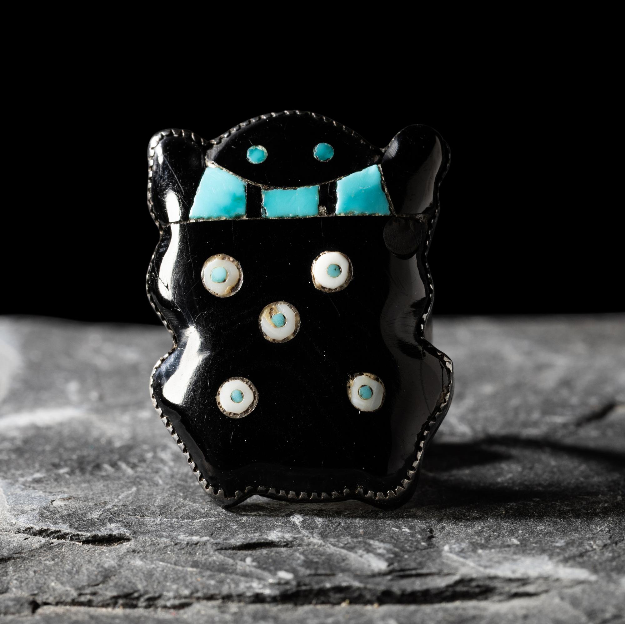 Zuni Multi-stone Inlay Frog Ring